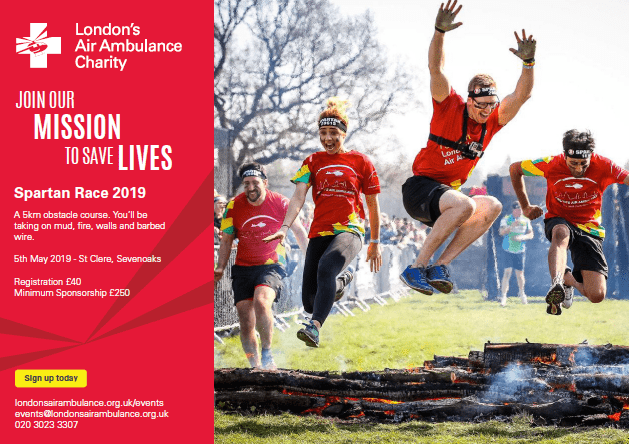 London's Air Ambulance Charity Spartan Race 2019 Leaflet