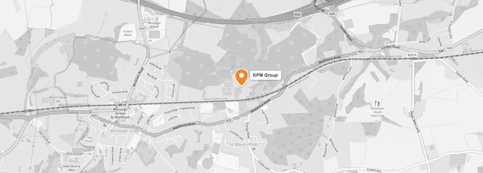 Map showing KPM Group at Platt Business Estate, Maidstone Road, Sevenoaks TN15 8TB